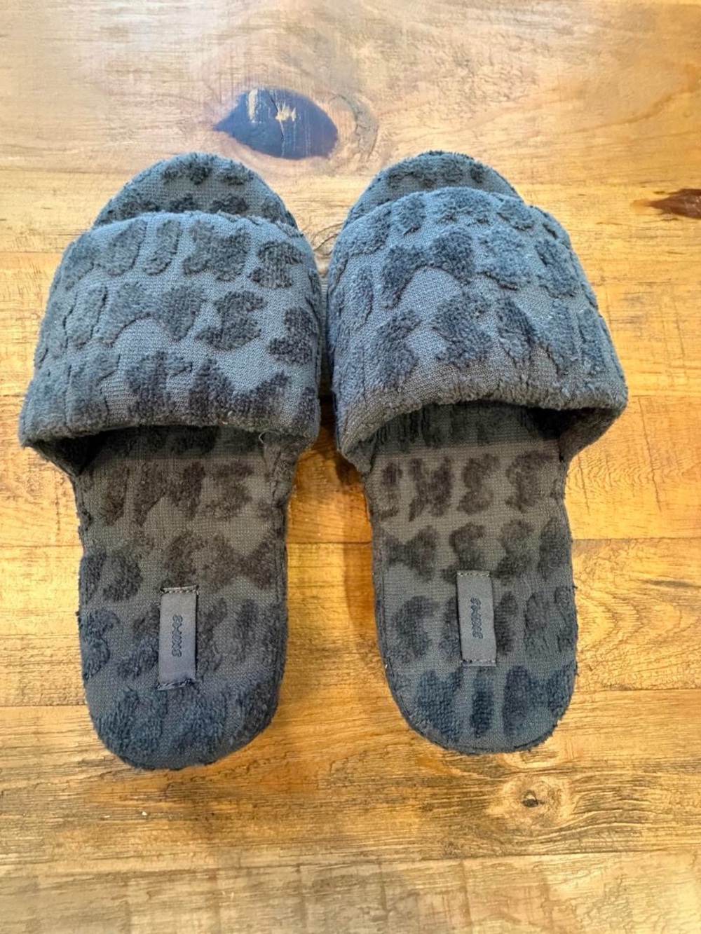 Soft Logo Terry Cloth Plush Slide Slippers
